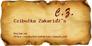 Czibulka Zakariás névjegykártya